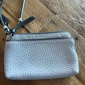 Coach Gray Leather Wristlet Bag